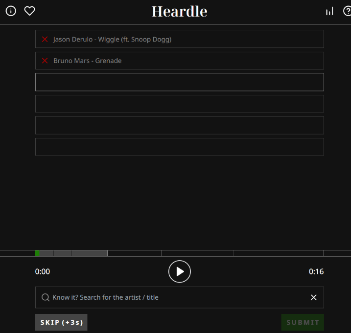 Screenshot Heardle