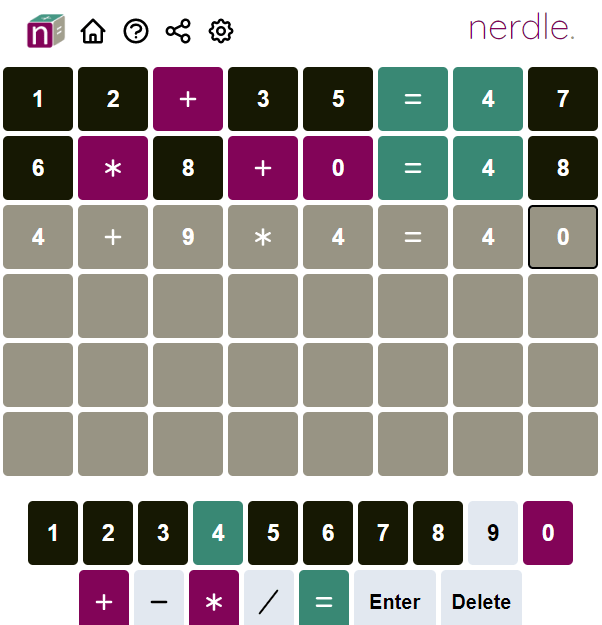 Screenshot Nerdle